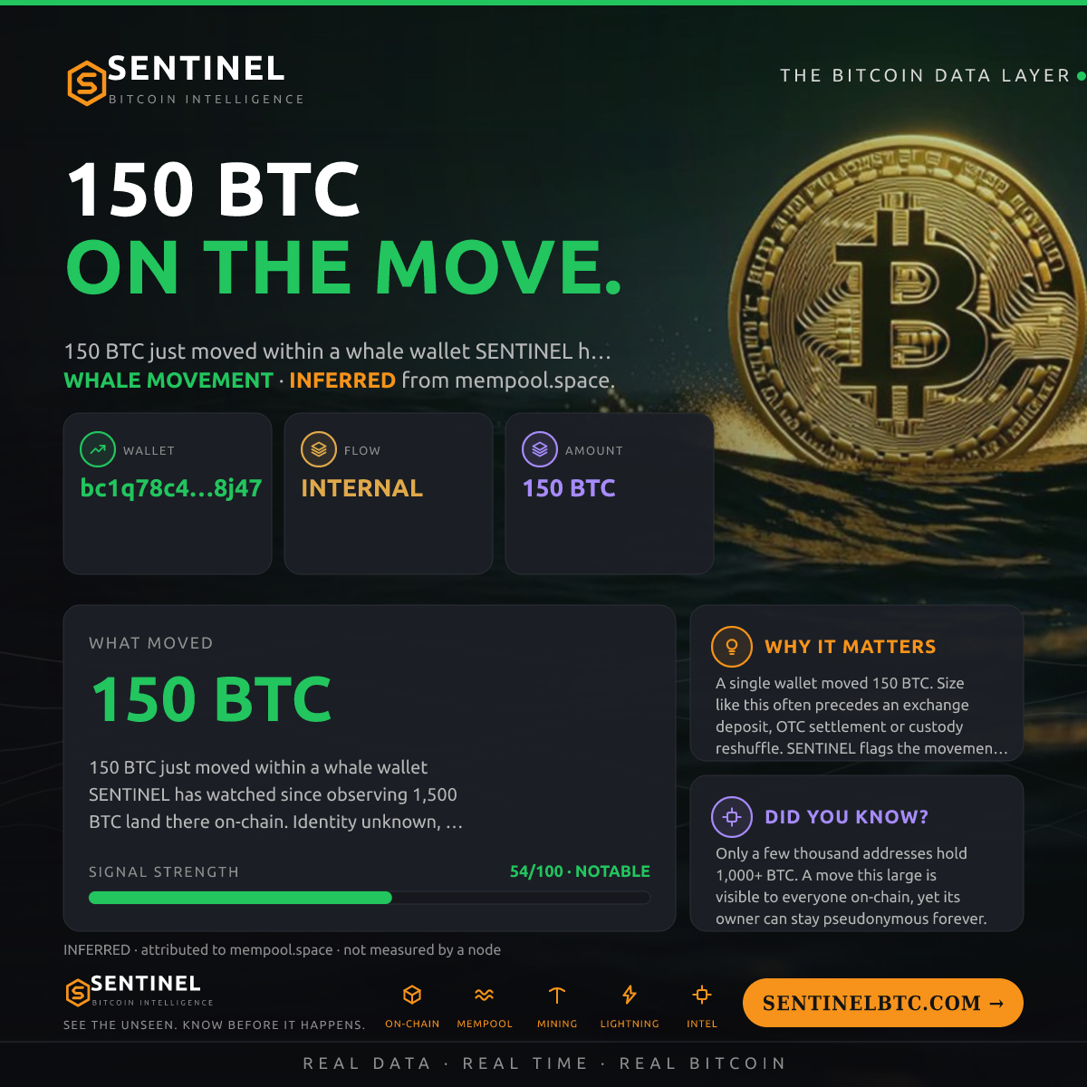 WHALE WALLET: 150 BTC SHUFFLED