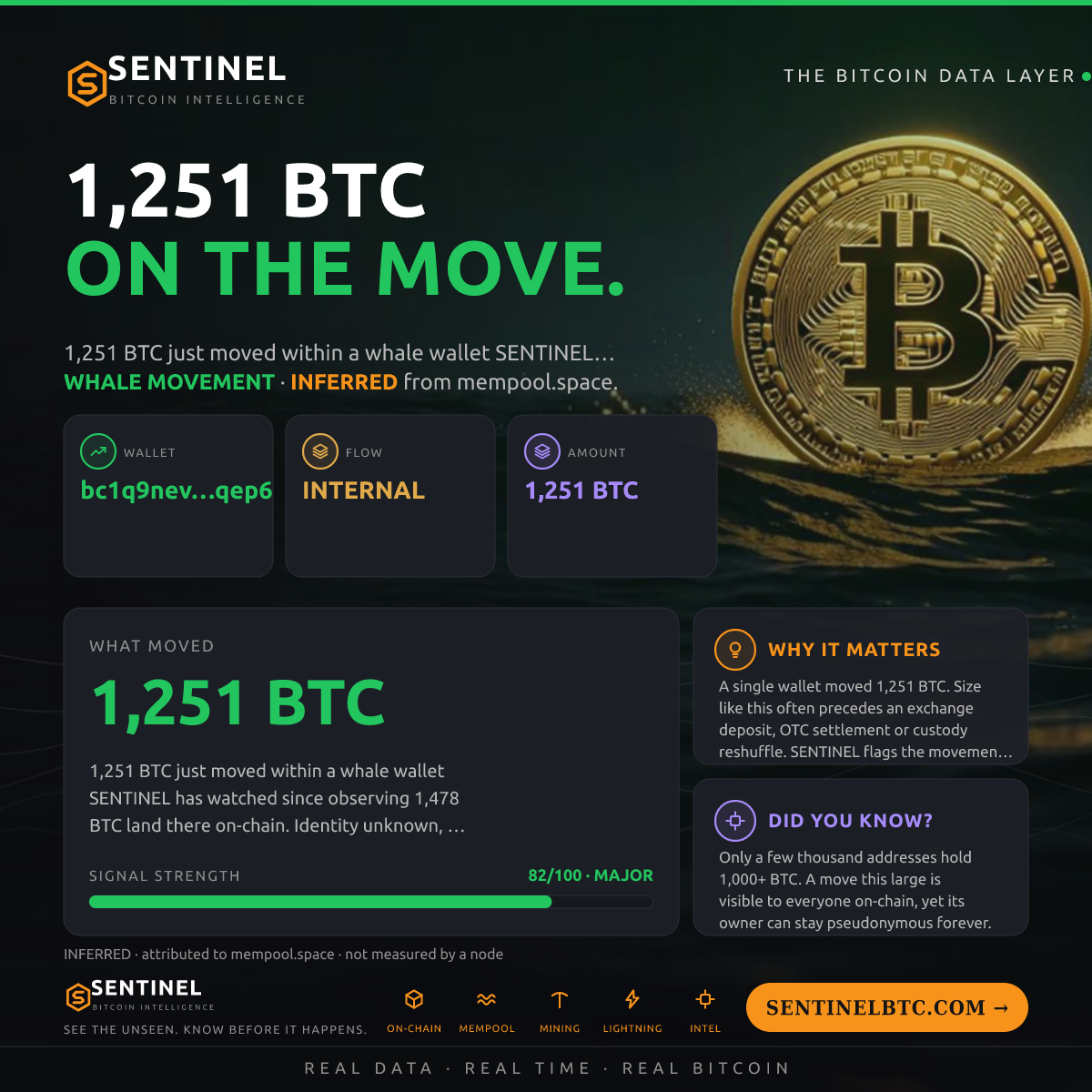 WHALE WALLET: 1,251 BTC SHUFFLED